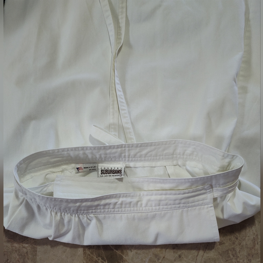 VINTAGE COUNTRY SUBURBANS Classic White A-Line Tie-Waist Wrap Skirt Size 16 - Picture 6 of 8